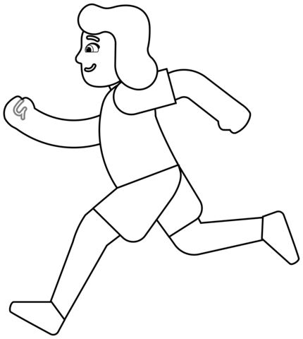 Woman Running Emoji Coloring Page